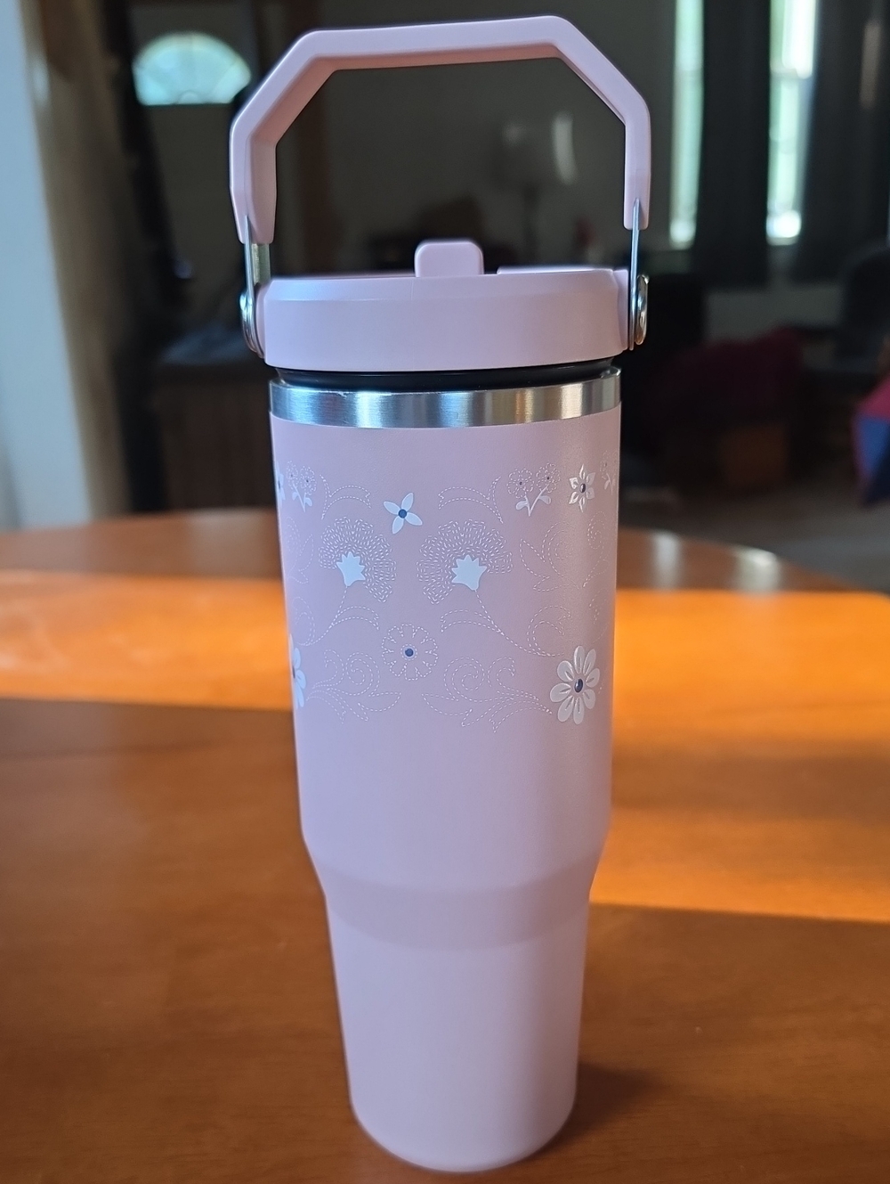 EUC Stanley 30 oz Flipstraw 2.0 Tumbler - Pink Dusk Stitch - Picture 3 of 5